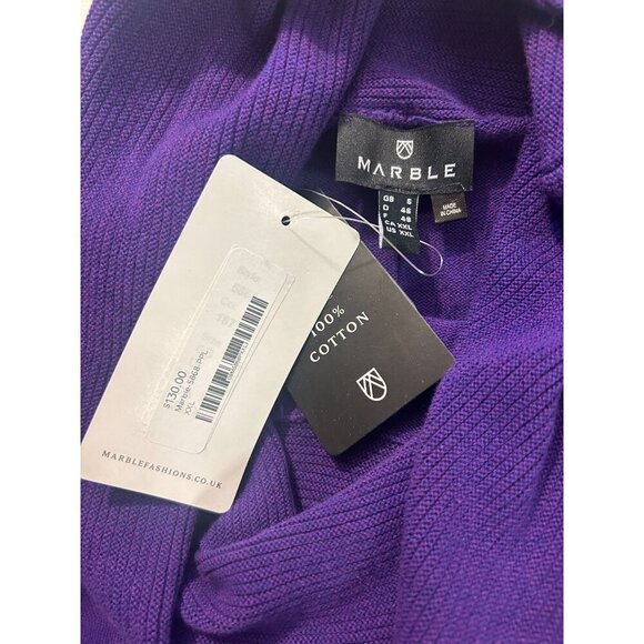 Marble Scotland Knitted Roll Neck Buckle Sweater Cape Purple XXL Plus NWT - Picture 5 of 6